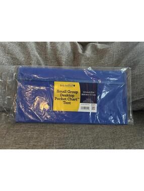 Really Good Stuff 14.5” x 6.75” Small Group Desktop Pocket Chart Tent Blue New